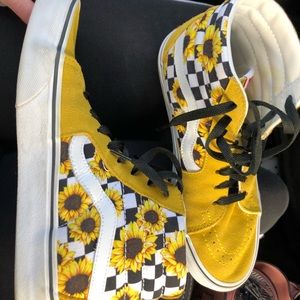 Yellow checks and sunflower Vans